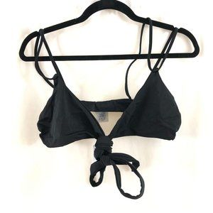 Lands End Womens Bikini Top Strappy Tie Black M